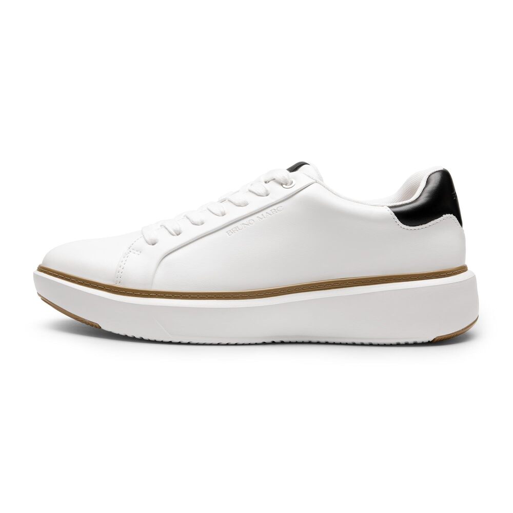 BRUNO MARC MEN'S CASUAL DRESS FASHION SNEAKERS SHOES,SIZE 10.5,WHITE - Picture 2 of 5